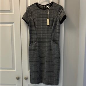 Classic Black and Gray Plaid Dress